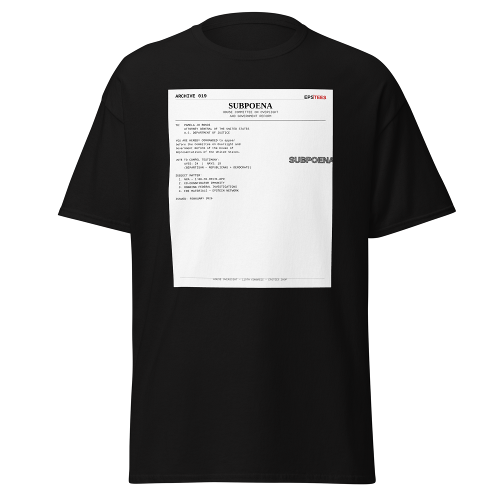 ARCHIVE 019 — Subpoena Black T-Shirt