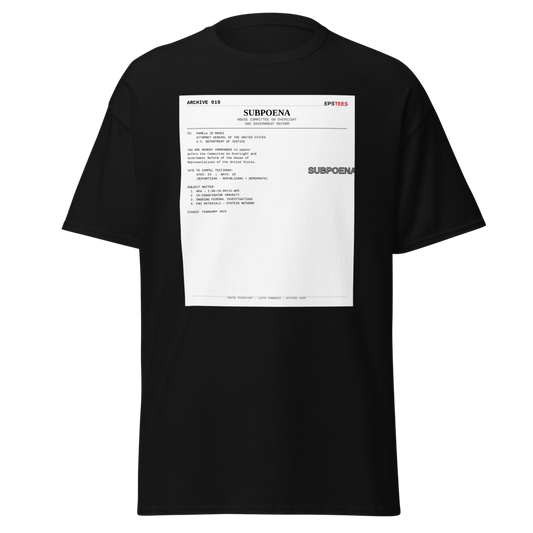 ARCHIVE 019 — Subpoena Black T-Shirt